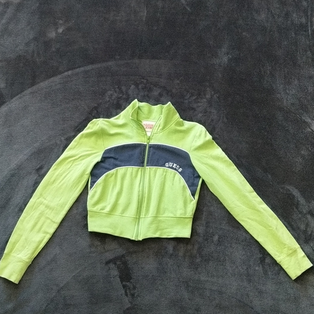 Guess Kiwi/Navy Crop Top Track Jacket